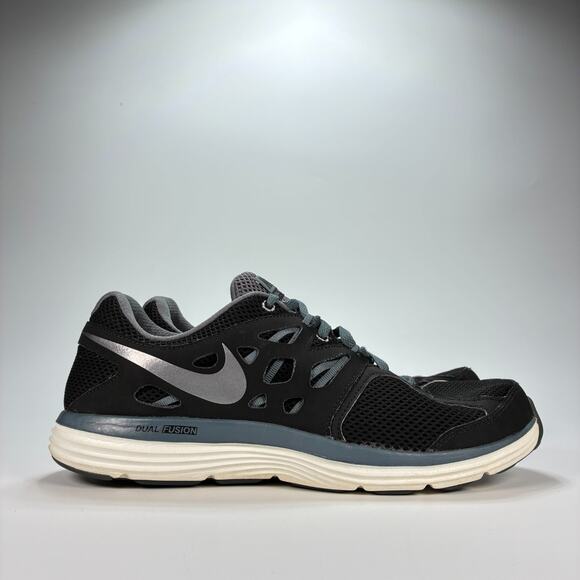 Nike Dual Fusion Lite Black Gray Running Shoes Lightweight 599513-002 Mens Sz 11 - Picture 1 of 10